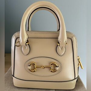 Gucci horsebit 1955 top handle bag leather mini